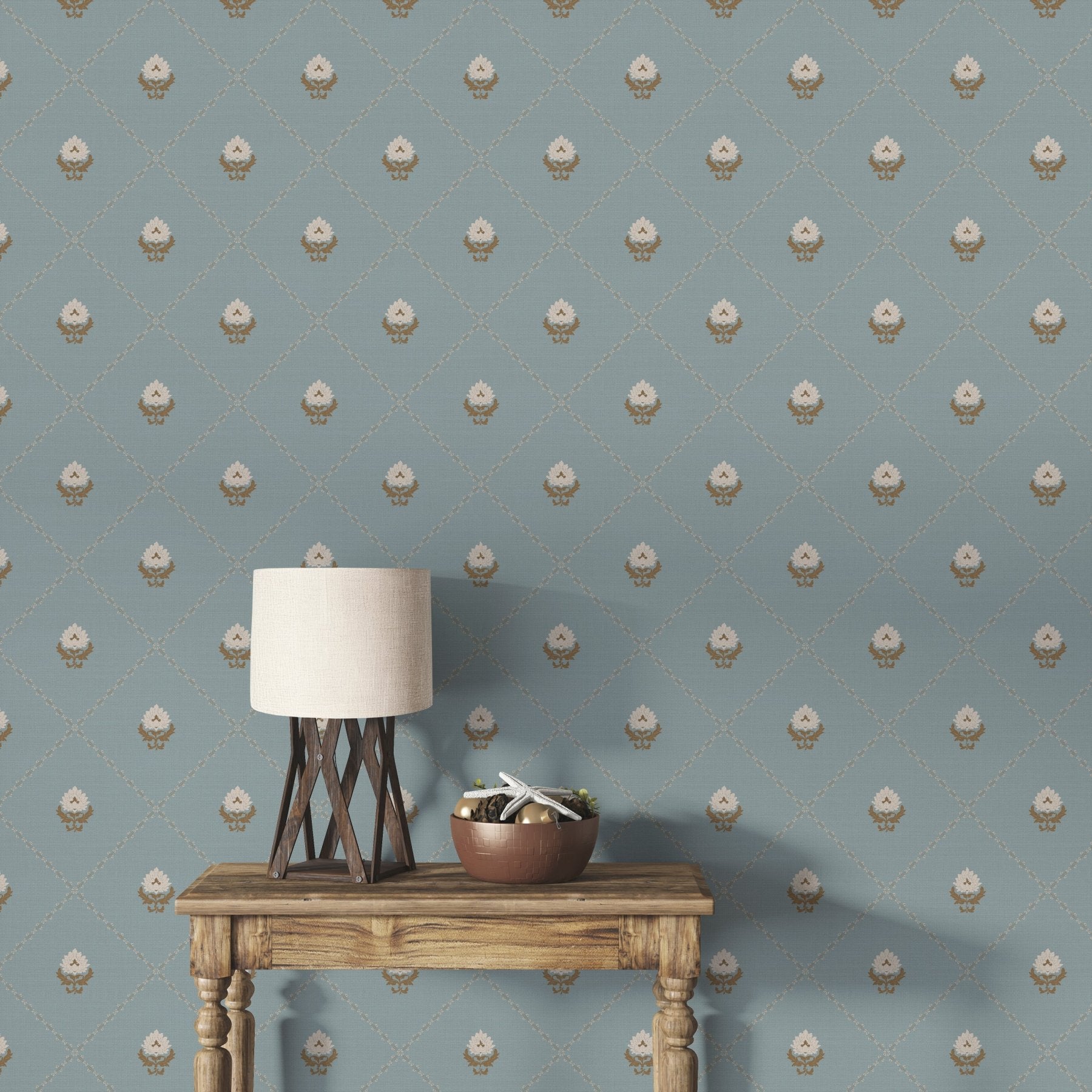 Kusum Jaal – Blue - Marble Lotus - Kusum Jaal – Blue