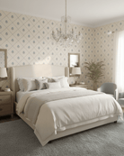 Kusum Jaal – Blue on Beige - Marble Lotus - Kusum Jaal – Blue on Beige