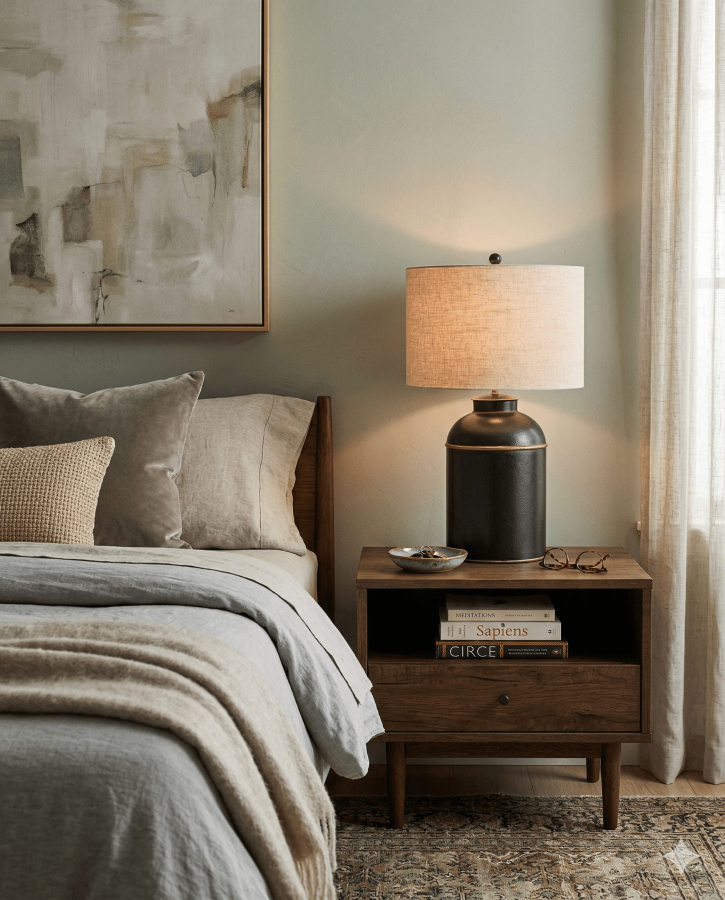 London Black Table Lamp - Marble Lotus - London Black Table Lamp