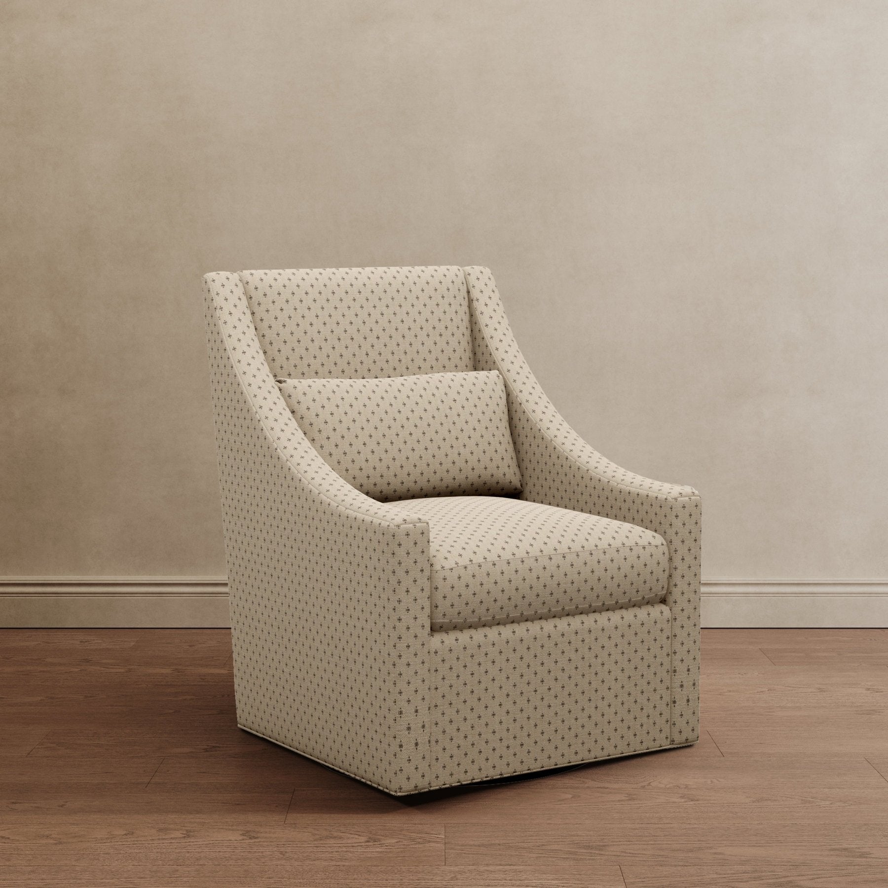 Lotus Lounger Swivel Chair - Dotted Beige - Marble Lotus - Lotus Lounger Swivel Chair - Dotted Beige