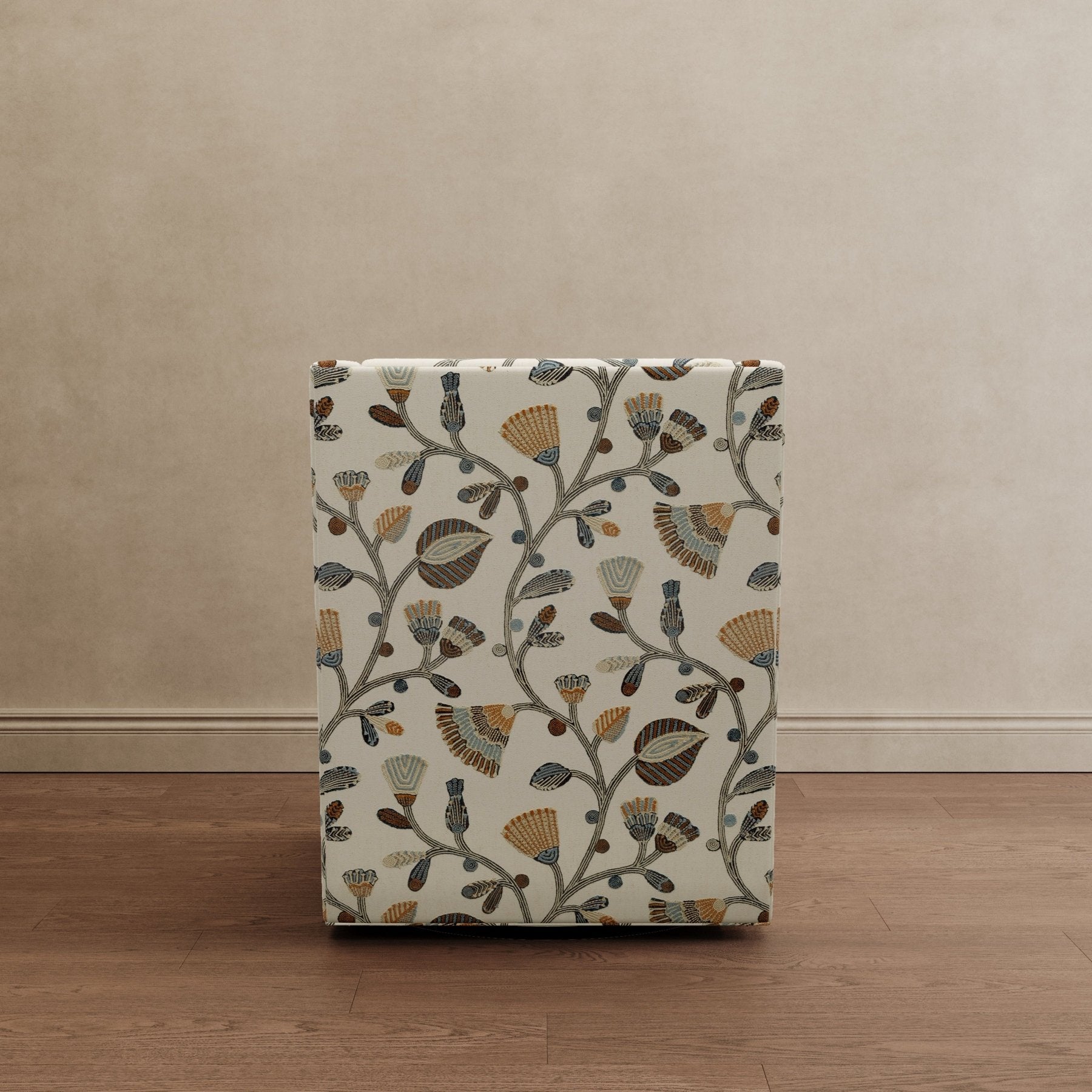 Lotus Lounger Swivel Chair Floral Embroidered - Marble Lotus - Lotus Lounger Swivel Chair Floral Embroidered