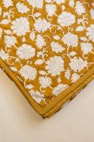 Lyla Block Printed Dohar - Marble Lotus - Lyla Block Printed Dohar