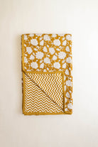 Lyla Block Printed Dohar - Marble Lotus - Lyla Block Printed Dohar