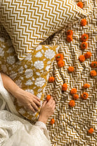 Lyla Block Printed Quilt - Marble Lotus - Lyla Block Printed Quilt