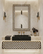 Macy Rectangular Mirror - Marble Lotus - Macy Rectangular Mirror