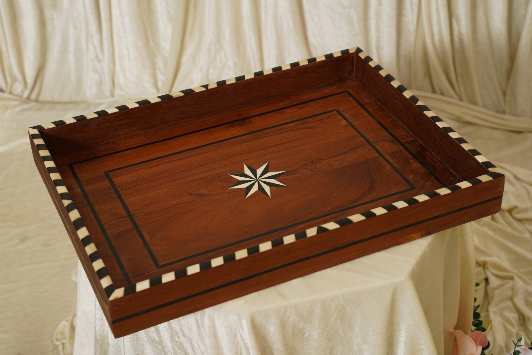 Maharani Courtyard Tray - Marble Lotus - Maharani Courtyard Tray