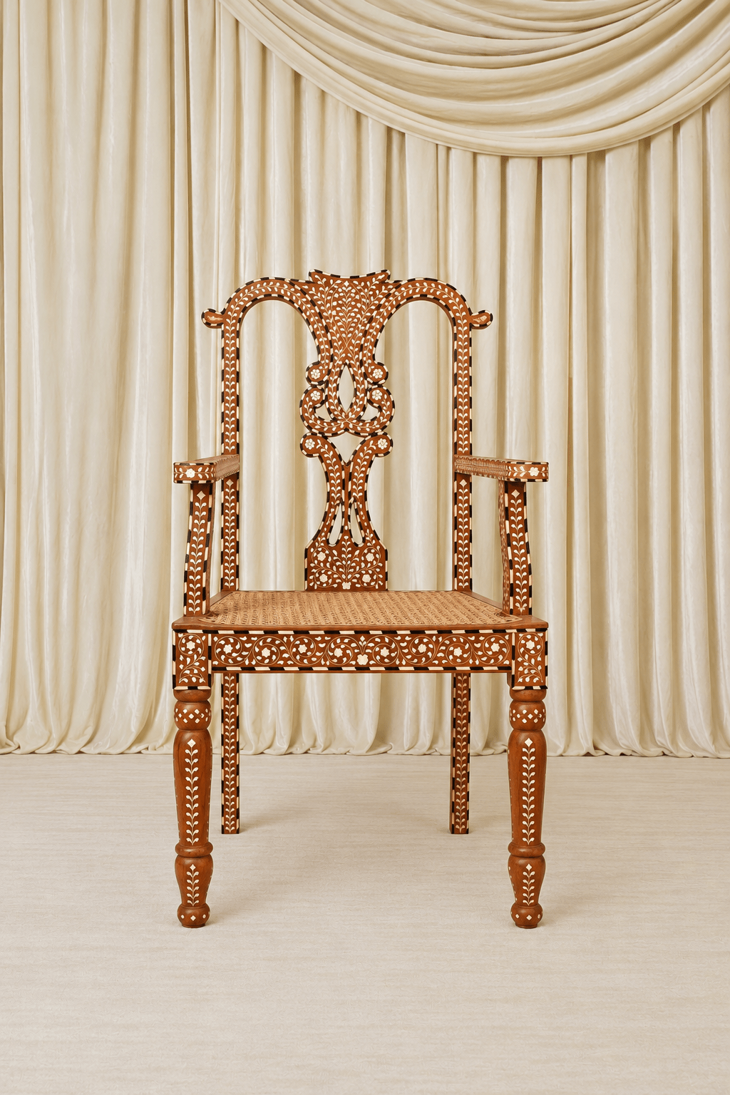 Maharani Heirloom Dining Chair - Marble Lotus - Maharani Heirloom Dining Chair