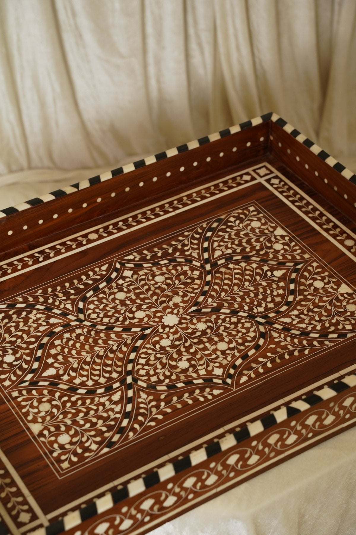 Maharani Jaal Tray - Marble Lotus - Maharani Jaal Tray