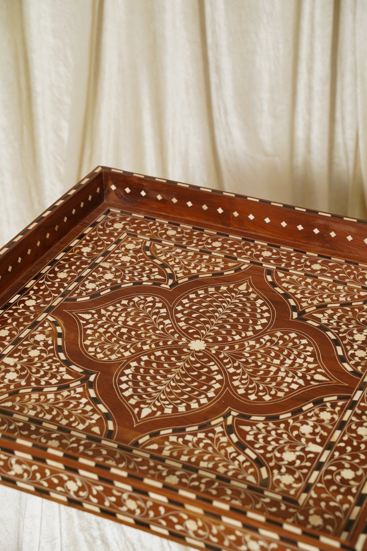 Maharani Mosaic Tray - Marble Lotus - Maharani Mosaic Tray