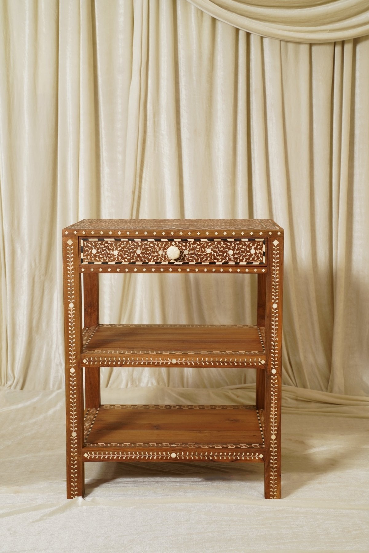 Maharani Nightstand - Marble Lotus - Maharani Nightstand