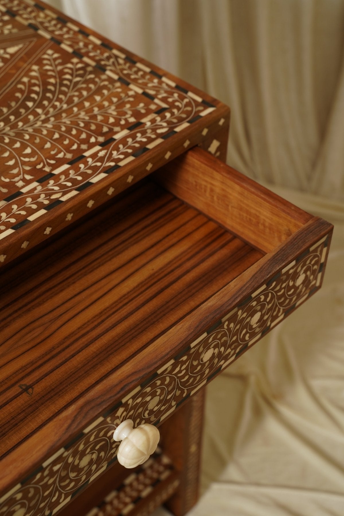 Maharani Nightstand - Marble Lotus - Maharani Nightstand