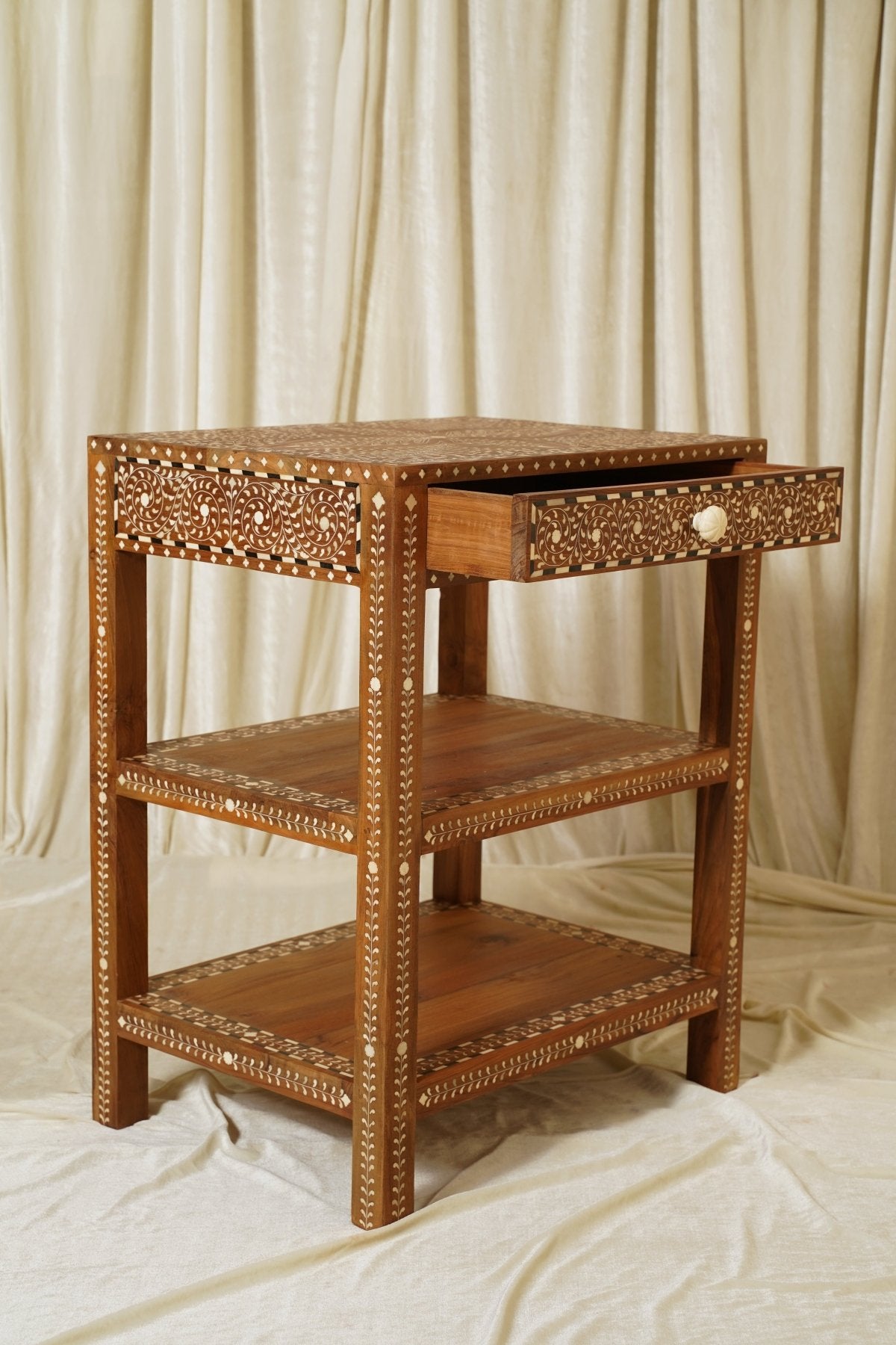 Maharani Nightstand - Marble Lotus - Maharani Nightstand