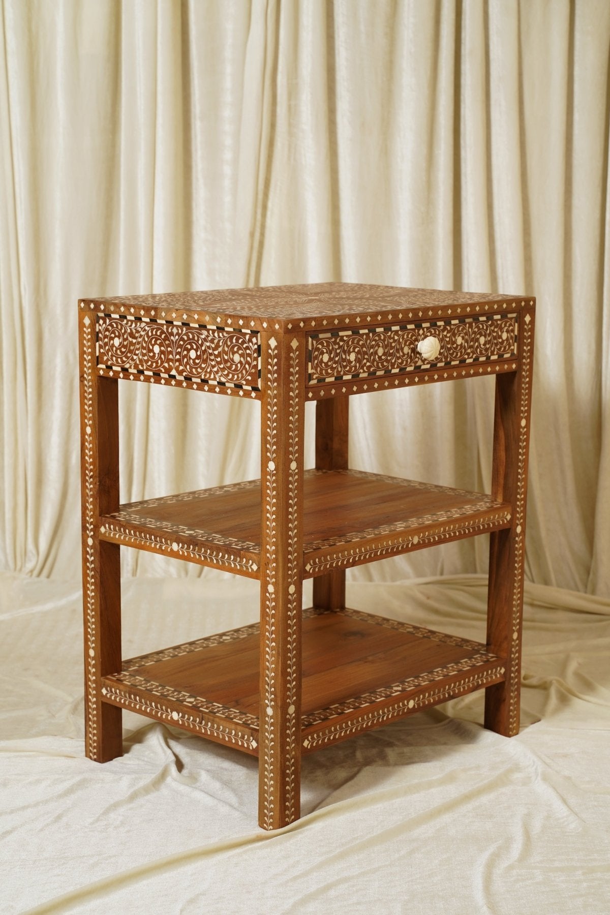 Maharani Nightstand - Marble Lotus - Maharani Nightstand