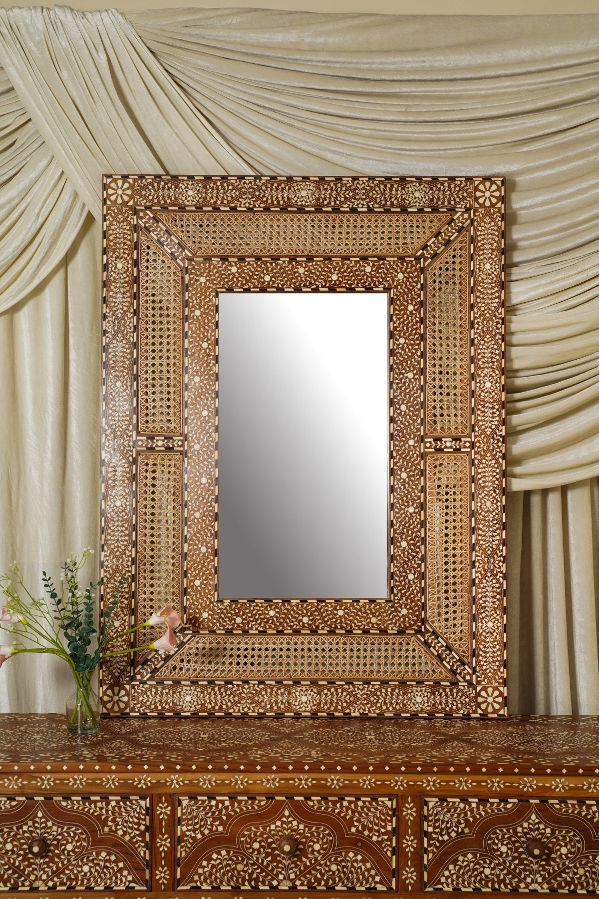 Maharani Rectangular Mirror 48 x 36 in - Marble Lotus - Maharani Rectangular Mirror 48 x 36 in
