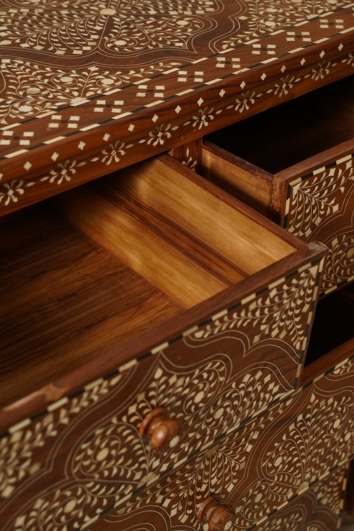 Maharani Regal 7-Drawer Dresser - Marble Lotus - Maharani Regal 7-Drawer Dresser