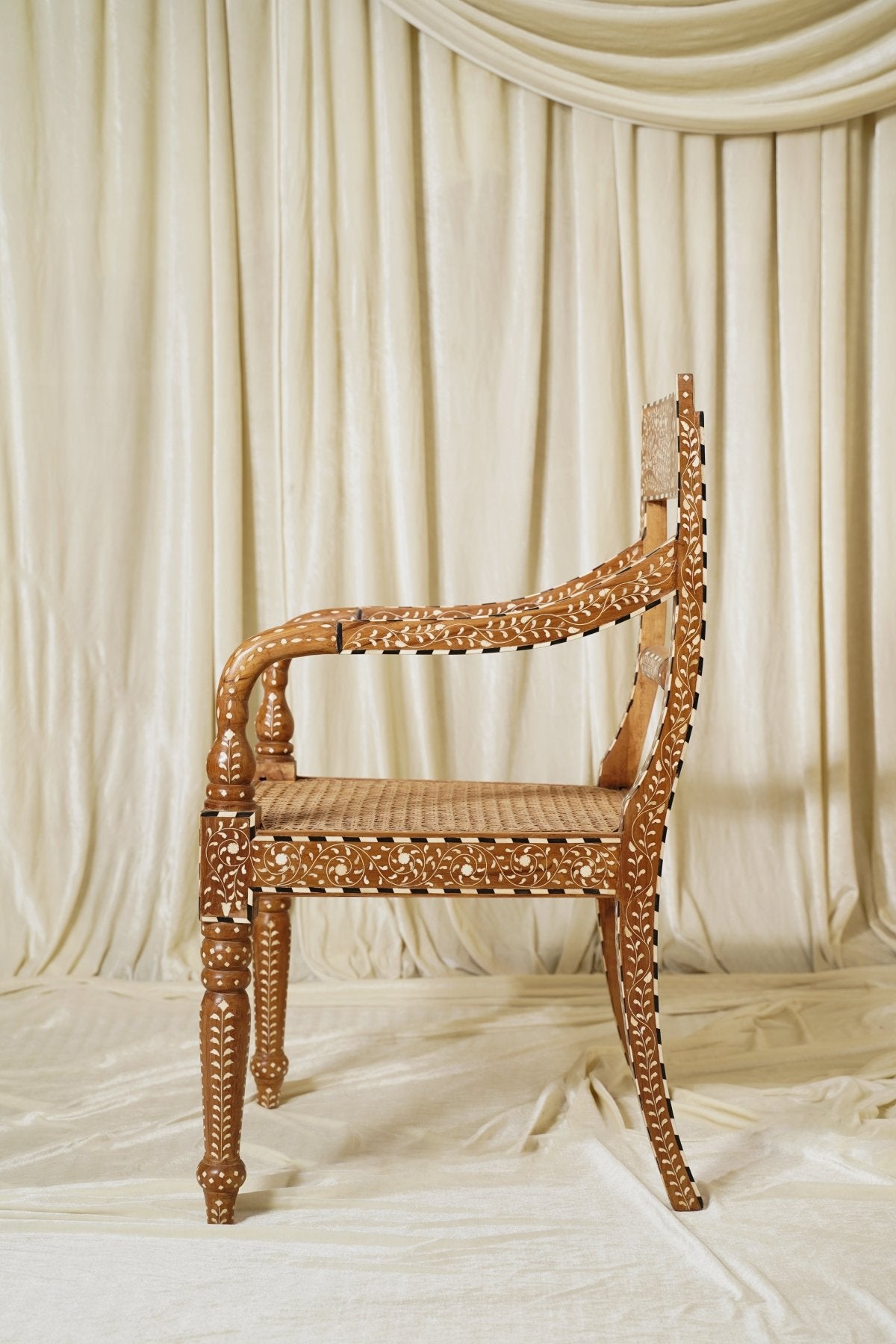 Maharani Regal Dining Armchair - Marble Lotus - Maharani Regal Dining Armchair