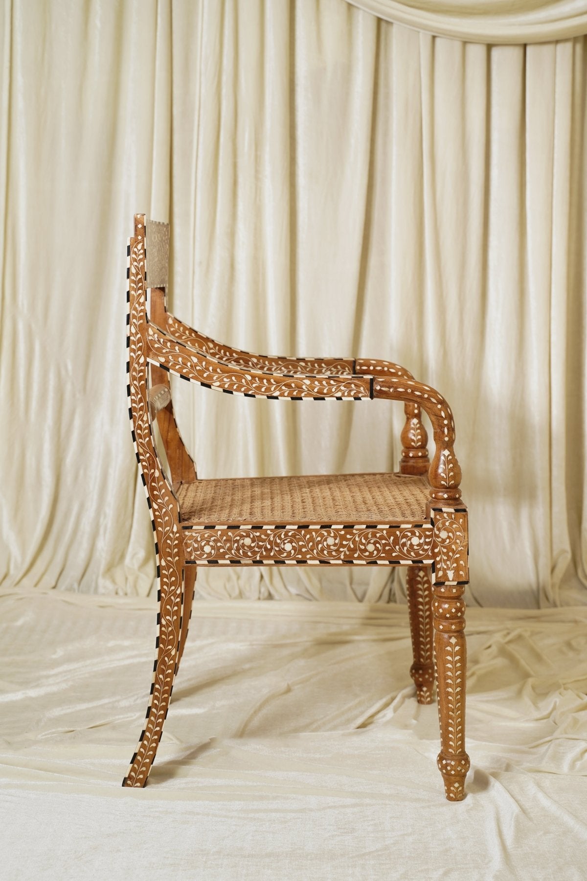 Maharani Regal Dining Armchair - Marble Lotus - Maharani Regal Dining Armchair