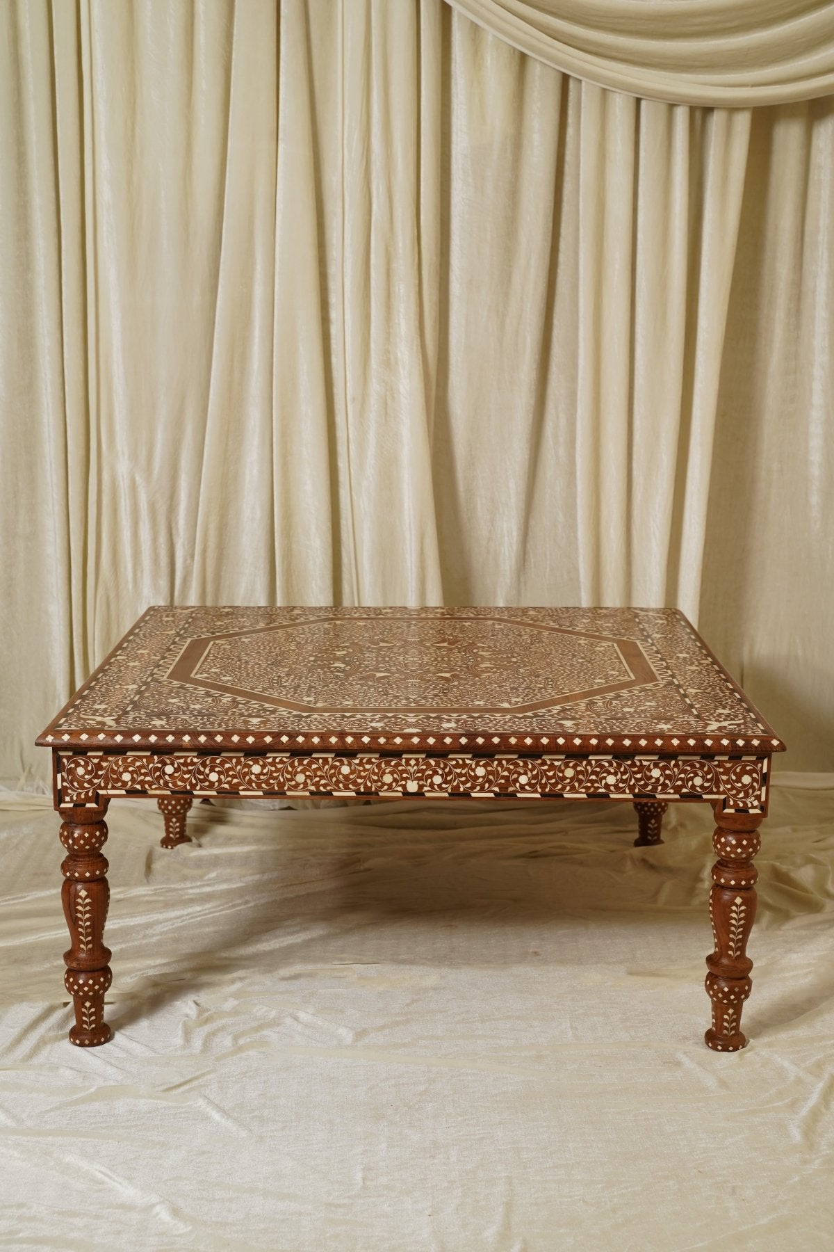 Maharani Royal Square Coffee Table - Marble Lotus - Maharani Royal Square Coffee Table