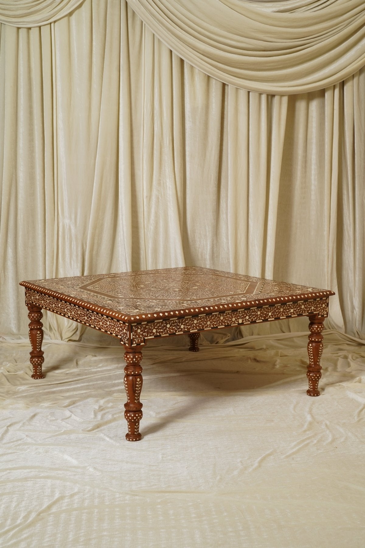Maharani Royal Square Coffee Table - Marble Lotus - Maharani Royal Square Coffee Table