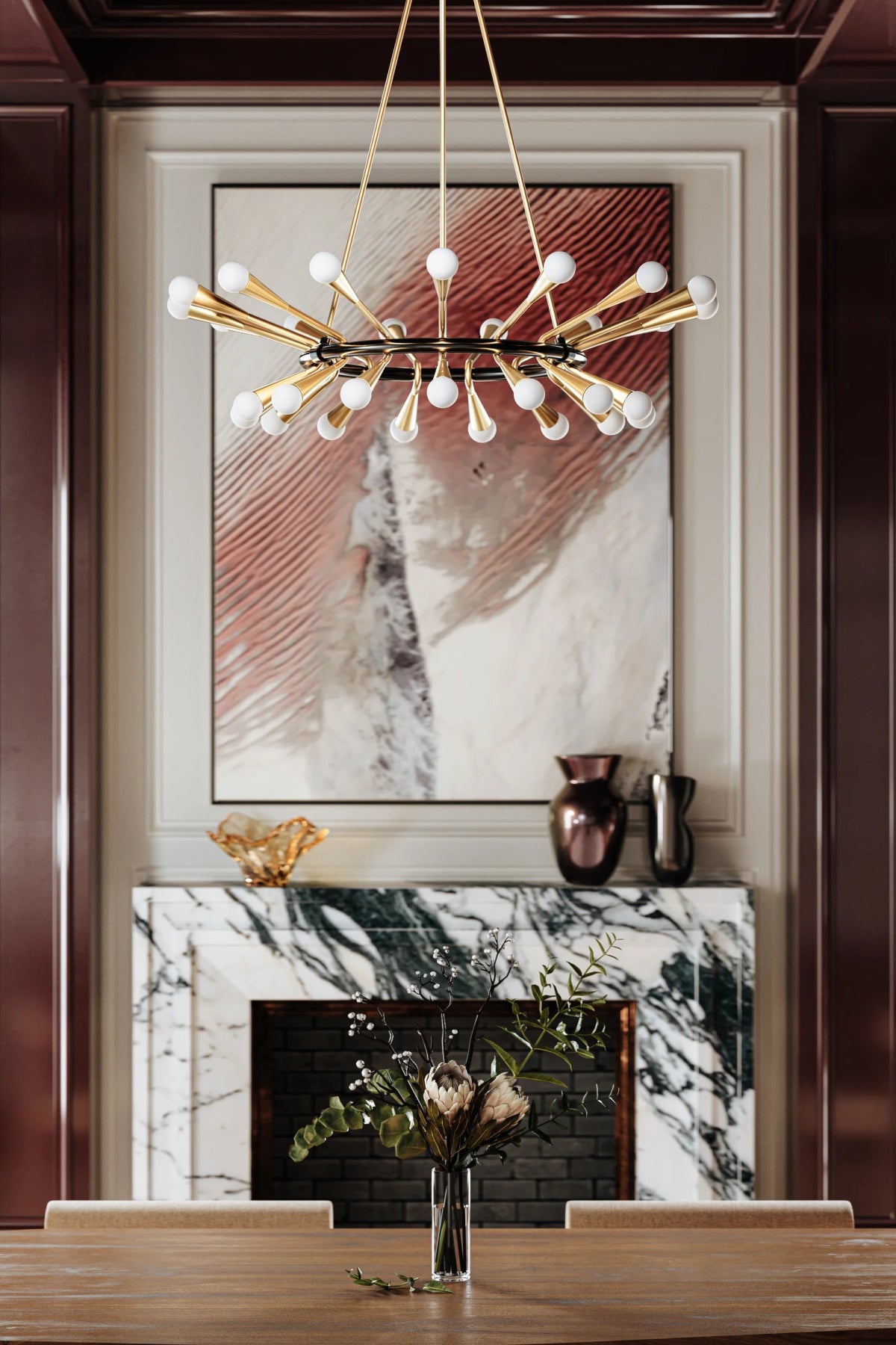 Medium Aries Chandelier - Marble Lotus - Medium Aries Chandelier