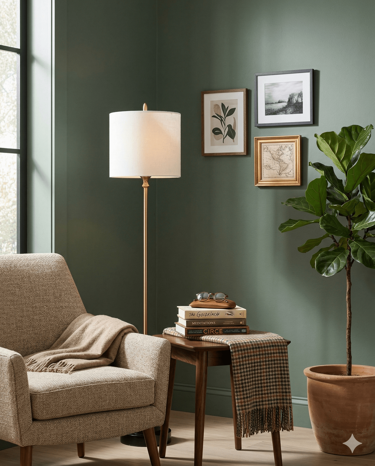 Messenger Brass Table Lamp - Marble Lotus - Messenger Brass Table Lamp