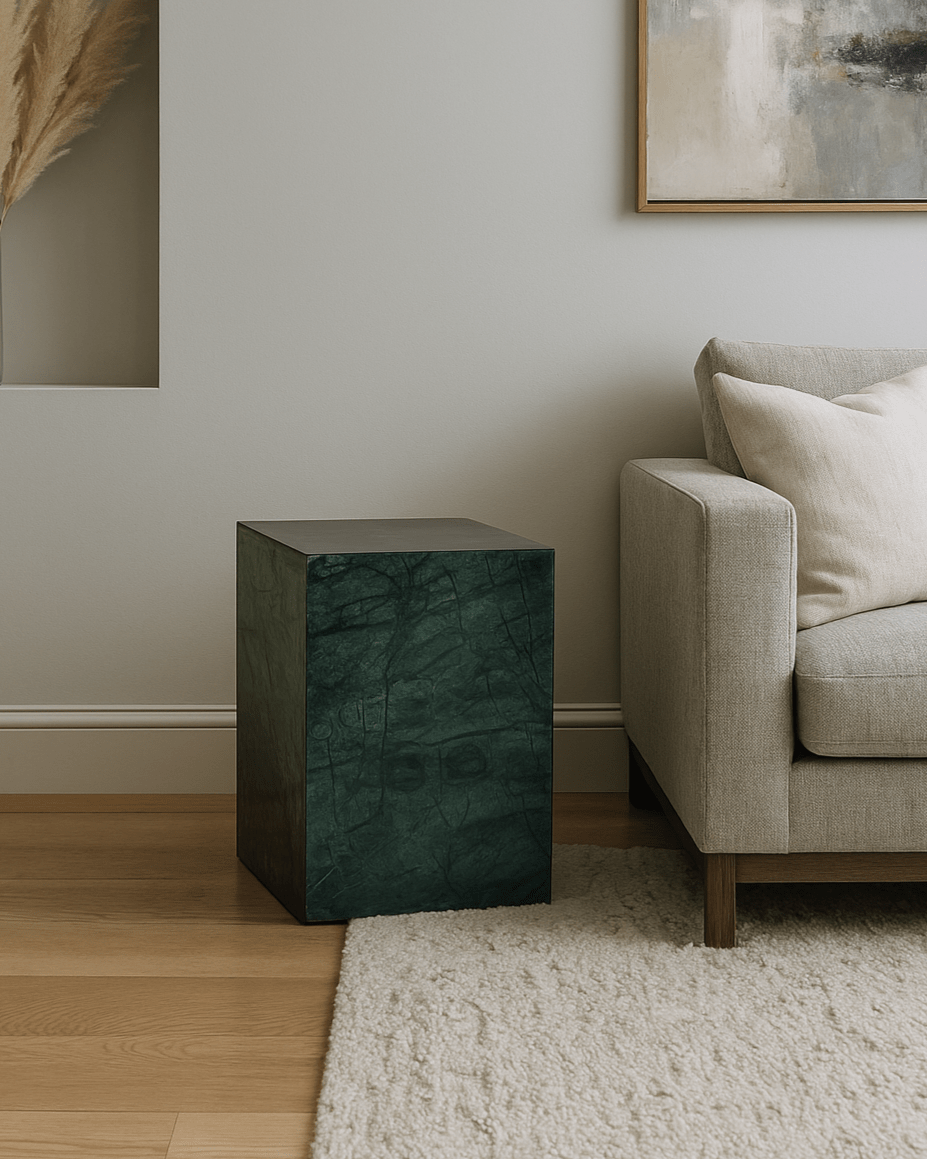Metier Emerald Green Marble Side Table - Marble Lotus - Metier Emerald Green Marble Side Table