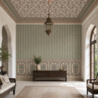 Miras Vintage Green Stripe Wallpaper - Marble Lotus - Miras Vintage Green Stripe Wallpaper