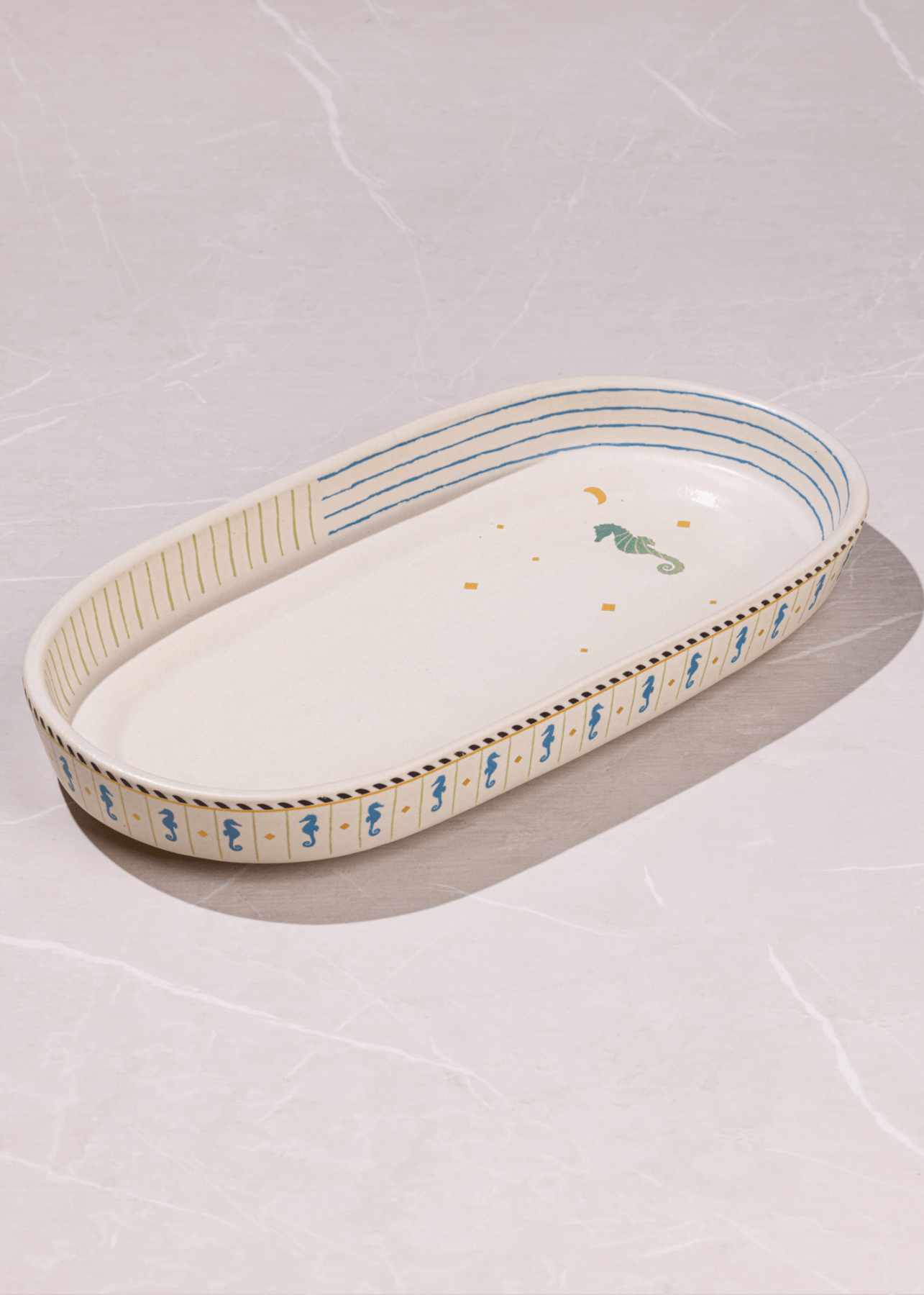 Mirissa Oblong Platter - Marble Lotus - Mirissa Oblong Platter