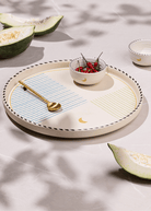 Mirissa Tall Edge Platter - Large - Marble Lotus - Mirissa Tall Edge Platter - Large