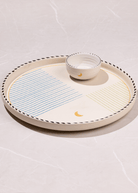 Mirissa Tall Edge Platter - Large - Marble Lotus - Mirissa Tall Edge Platter - Large