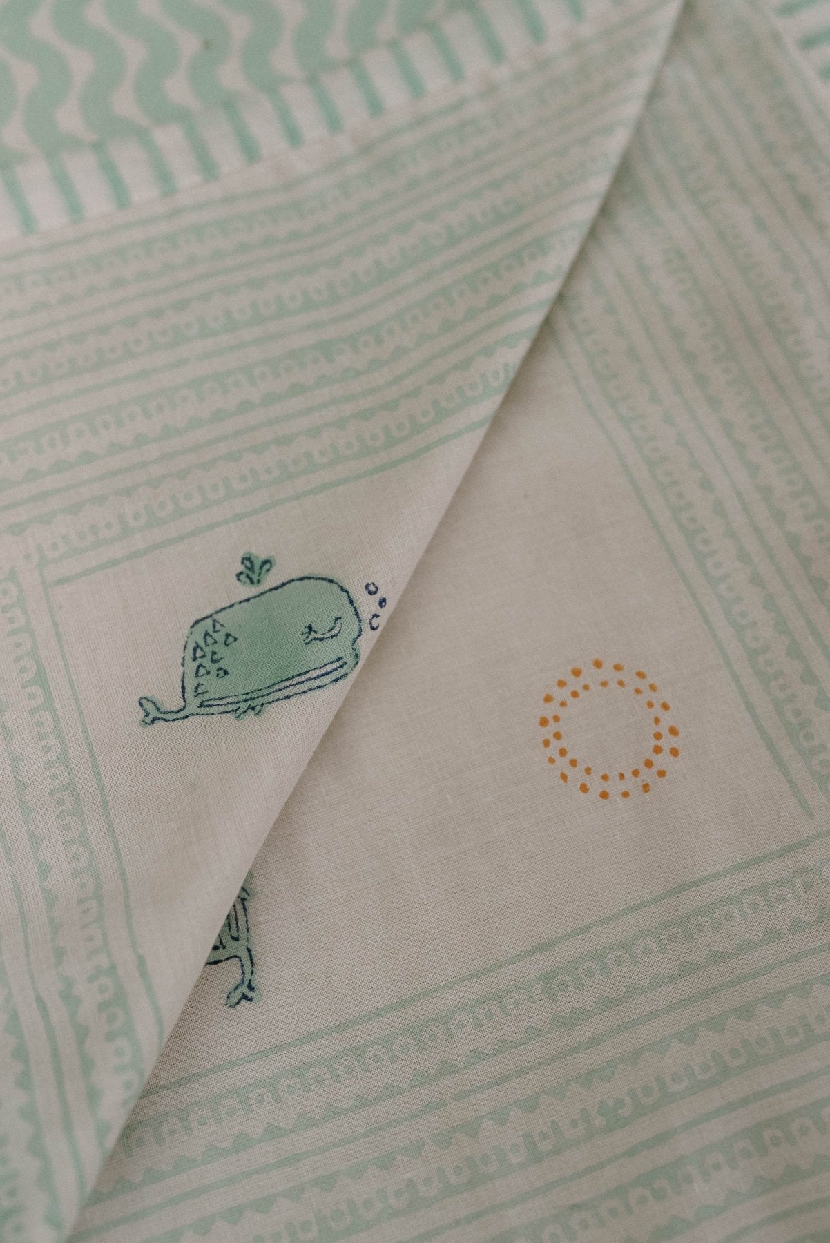 Moana Block Printed Baby Dohar - Marble Lotus - Moana Block Printed Baby Dohar