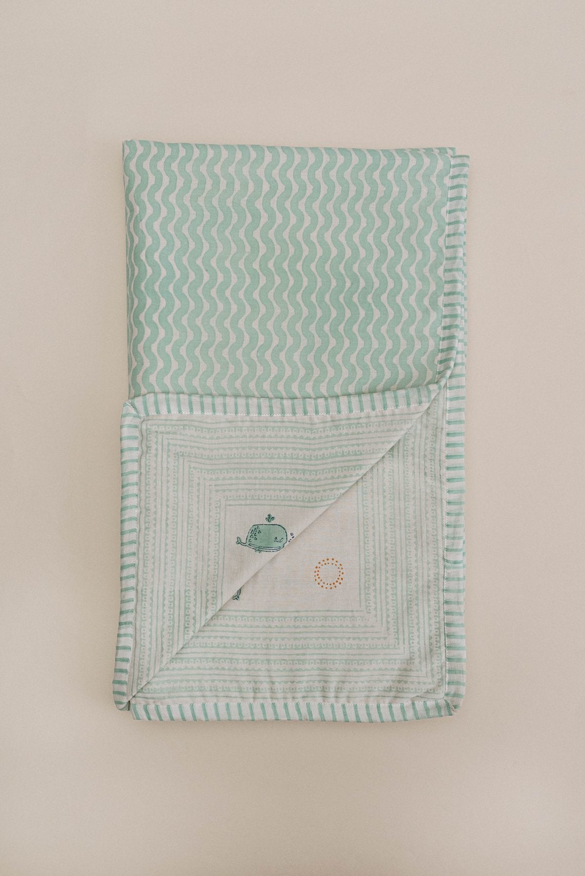 Moana Block Printed Baby Dohar - Marble Lotus - Moana Block Printed Baby Dohar