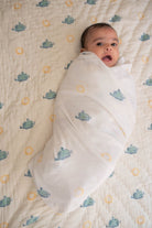 Moana Block Printed Baby Quilt - Marble Lotus - Moana Block Printed Baby Quilt
