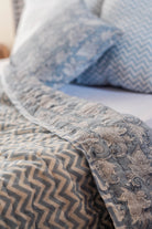 Mogra Block Printed Dohar - Marble Lotus - Mogra Block Printed Dohar