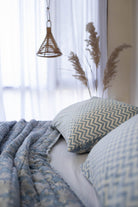Mogra Block Printed Quilt - Marble Lotus - Mogra Block Printed Quilt