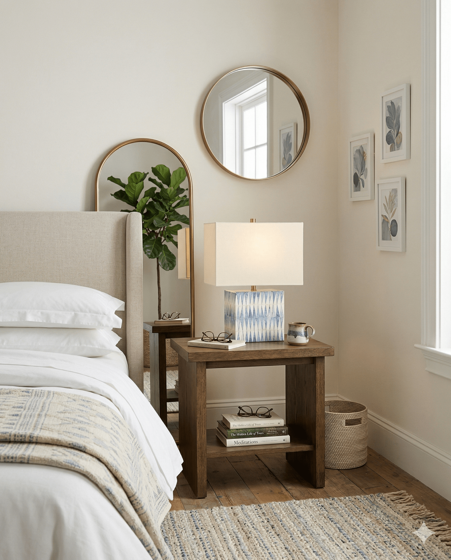 Nadene Blue & White Table Lamp - Marble Lotus - Nadene Blue & White Table Lamp