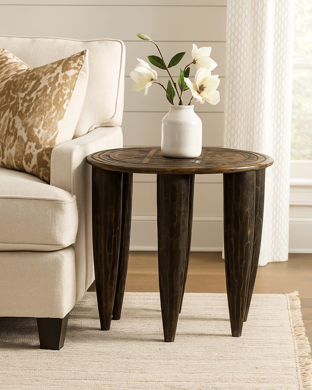 Naga Brown Side Table - Marble Lotus - Naga Brown Side Table