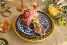 Navy Floral Jaipur Pottery Wall Plate 10" - Marble Lotus - Navy Floral Jaipur Pottery Wall Plate 10" - Marble Lotus