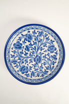 Navy Floral Jaipur Pottery Wall Plate 12" - Marble Lotus - Navy Floral Jaipur Pottery Wall Plate 12" - Marble Lotus