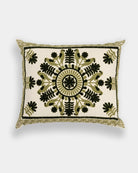 Olive Suzani Pillow Cover Fauna 16x20" - Marble Lotus - Olive Suzani Pillow Cover Fauna 16x20" - Marble Lotus - Suzani Pillow | Green Pillow Cover Fauna 16x20" | Made in Jaipur