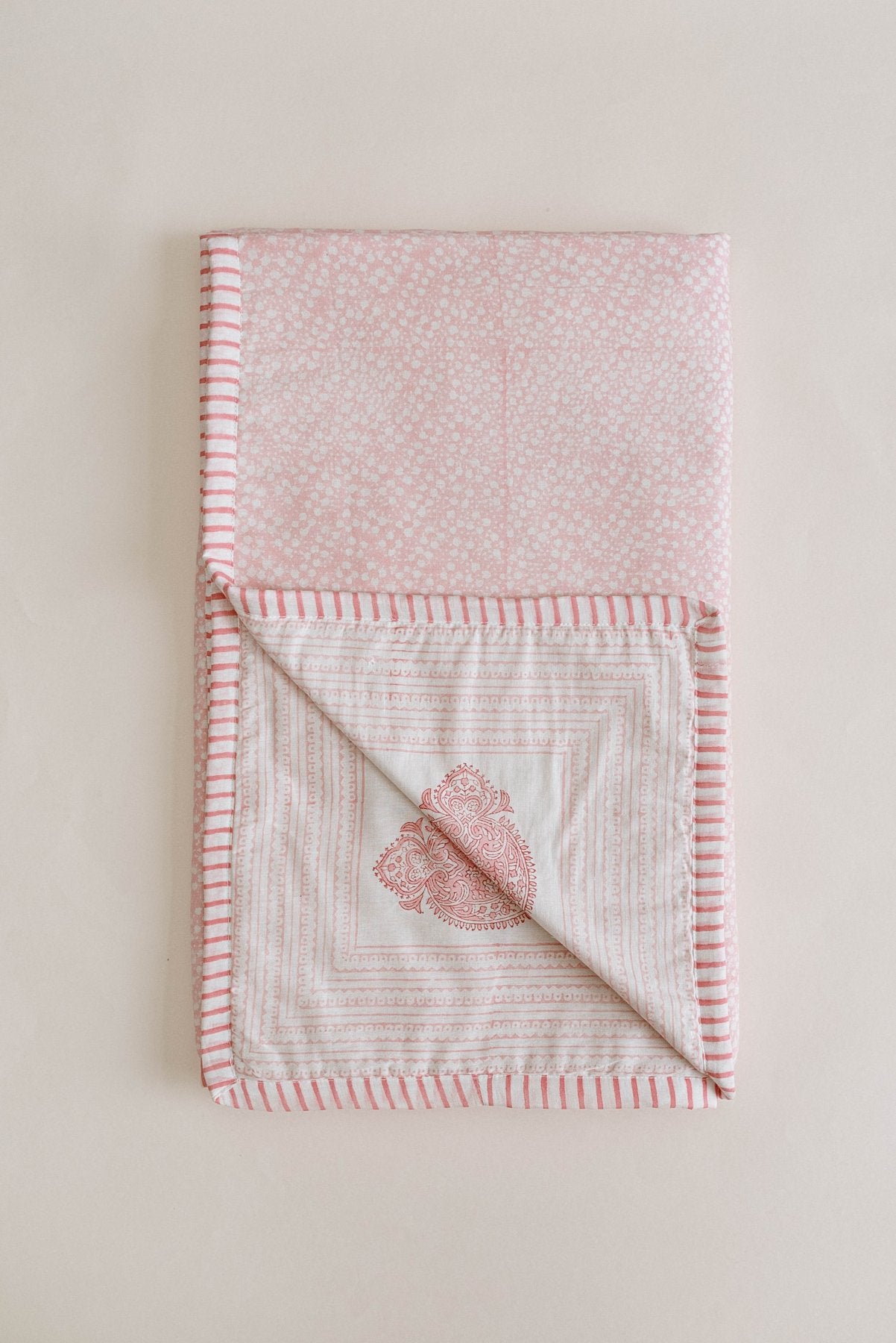 Orchid Block Printed Baby Dohar - Marble Lotus - Orchid Block Printed Baby Dohar