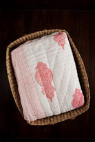 Orchid Block Printed Baby Quilt - Marble Lotus - Orchid Block Printed Baby Quilt