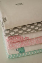 Owl Block Printed Baby Dohar - Marble Lotus - Owl Block Printed Baby Dohar