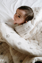 Owl Block Printed Kids Quilt - Marble Lotus - Owl Block Printed Kids Quilt