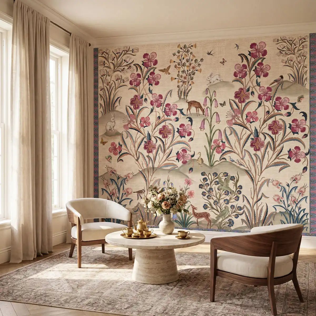 Petals of Persia Customised Wallpaper - Marble Lotus - Petals of Persia Customised Wallpaper