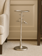 Piaf Silver Drinks Table - Marble Lotus - Piaf Silver Drinks Table