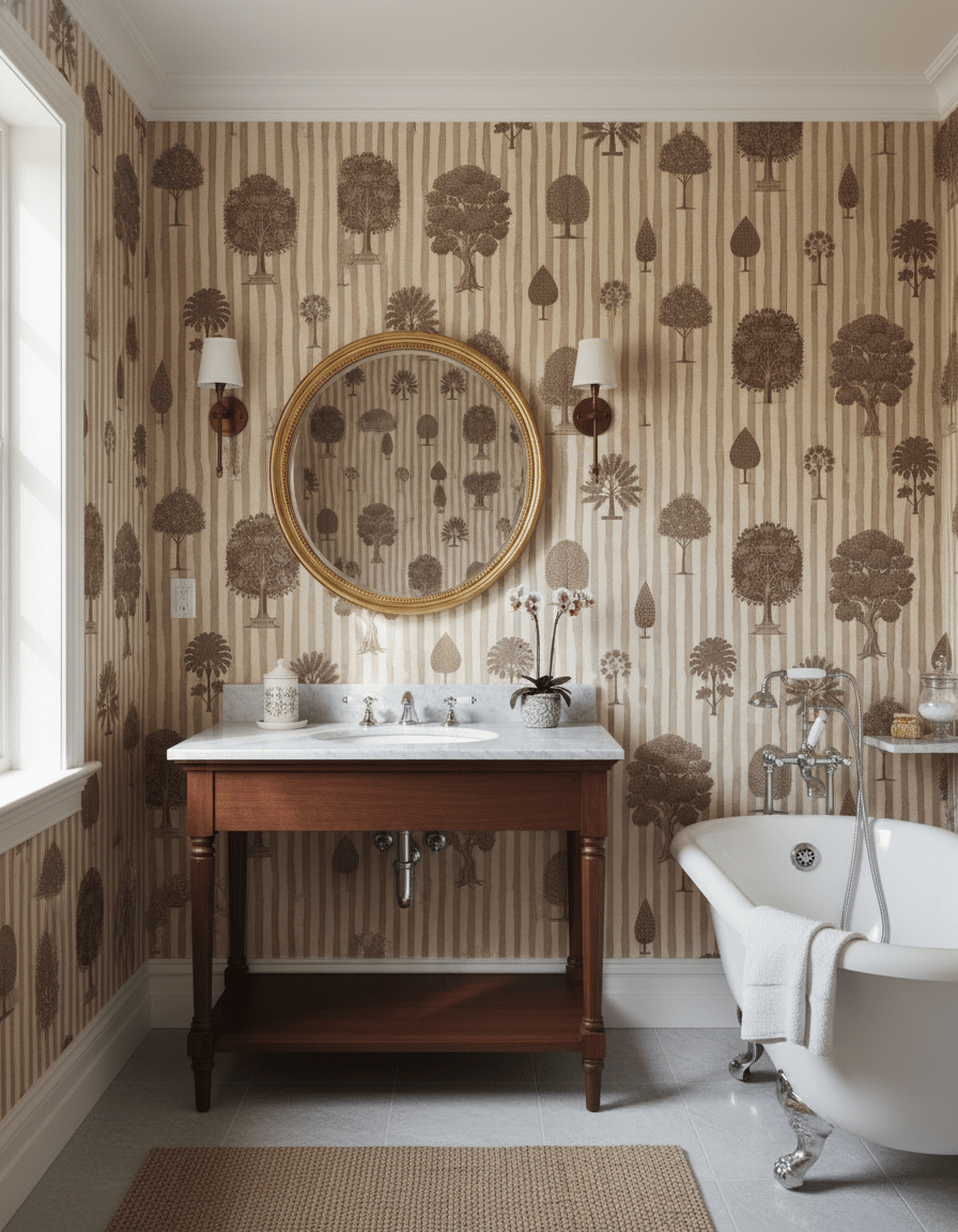 Pichwai Baag Striped - Brown - Marble Lotus - Pichwai Baag Striped - Brown