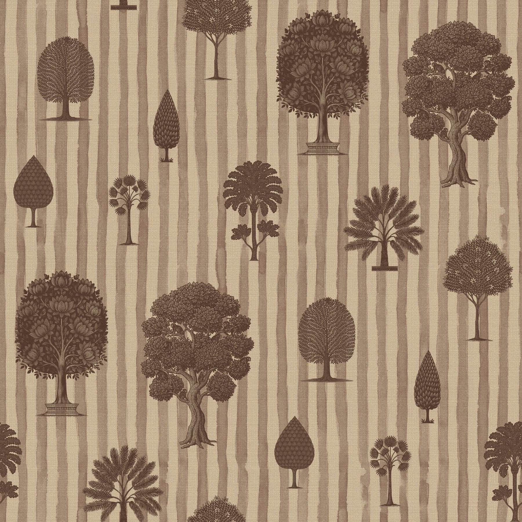 Pichwai Baag Striped - Brown - Marble Lotus - Pichwai Baag Striped - Brown