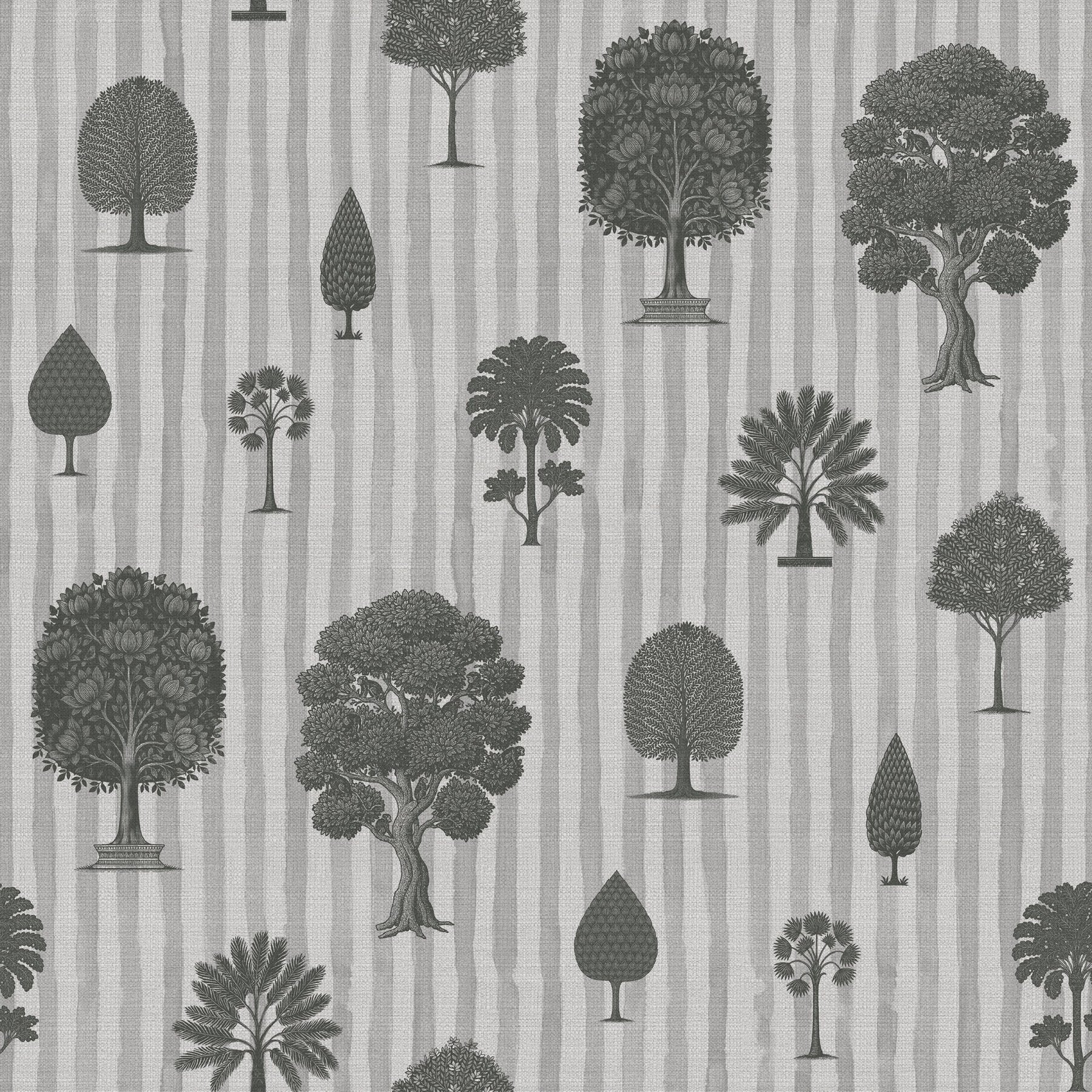 Pichwai Baag Striped - Grey - Marble Lotus - Pichwai Baag Striped - Grey