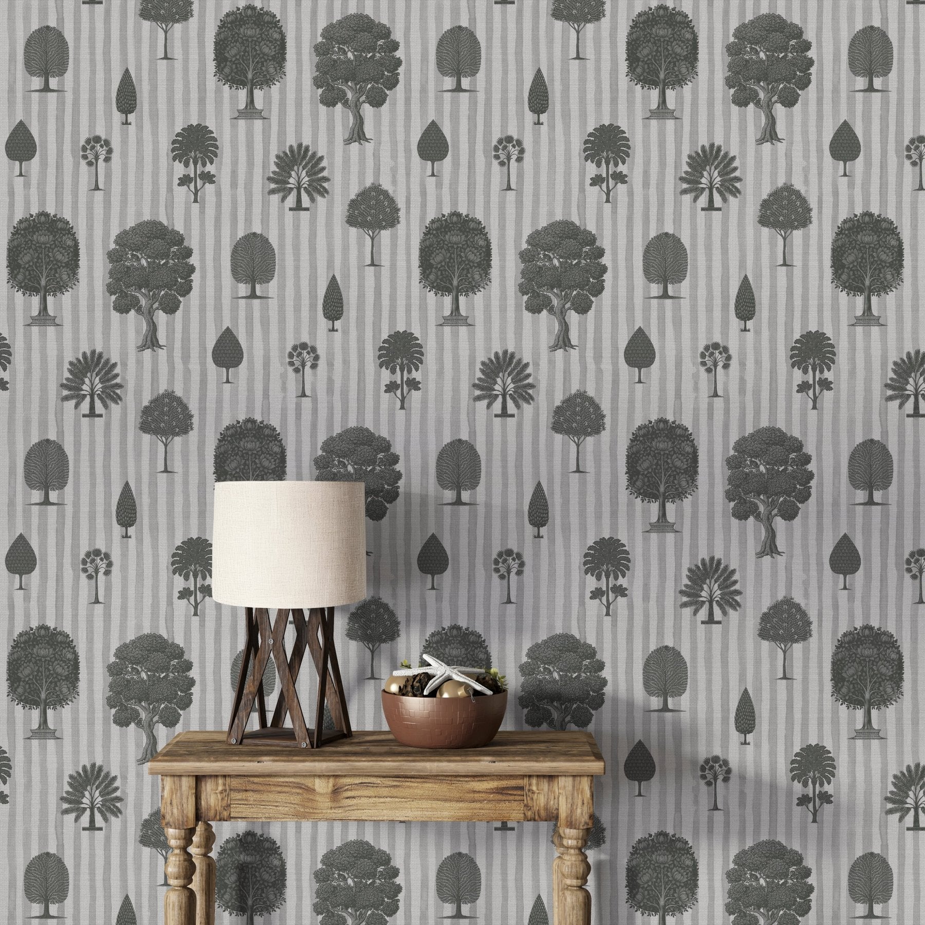 Pichwai Baag Striped - Grey - Marble Lotus - Pichwai Baag Striped - Grey